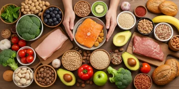 Colorful array of fresh, healthy foods for personalized bio-individual nutrition plan in 2025