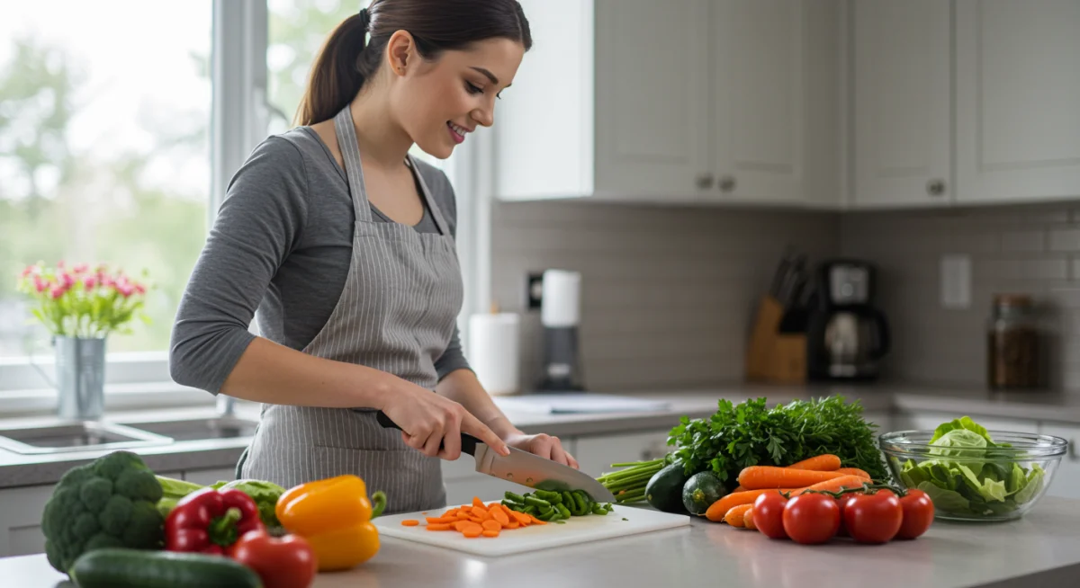 Efficient vegetable chopping for meal prep