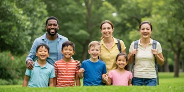 Family enjoying outdoor activities, symbolizing proactive health for flu season.