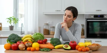 Woman examining fresh produce for food sensitivities management