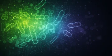 Illustration of diverse gut microbiome with beneficial bacteria, symbolizing new probiotic discoveries.
