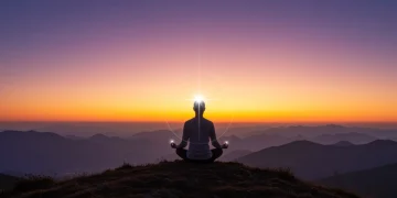 Connect with Your Higher Self: 4 Steps for Deeper Spiritual Awareness Serene person meditating on a mountain, connecting with higher self