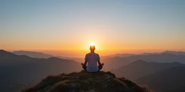 90-Day Spiritual Growth Plan for Early 2025 Person meditating on a mountain at sunrise, symbolizing spiritual growth