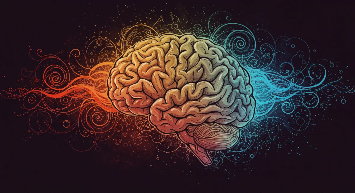 Subconscious mind represented by intricate brain art with colorful patterns.