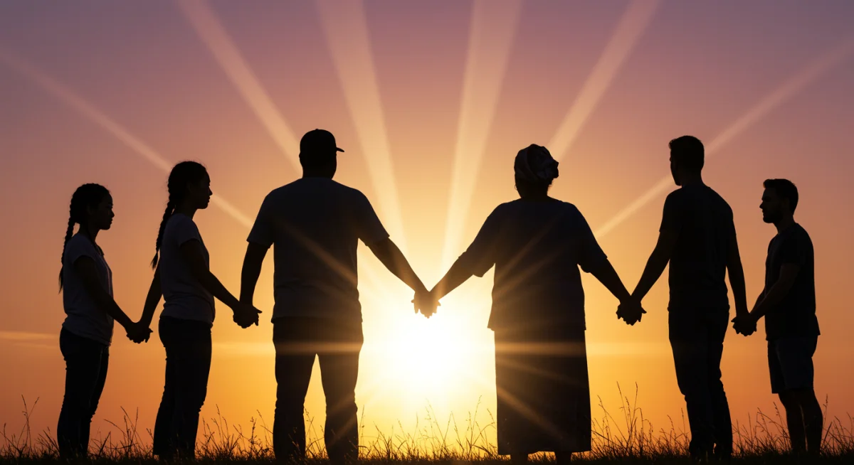 Diverse group in a circle, symbolizing community and shared purpose